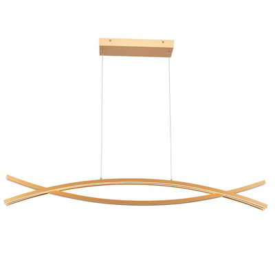 Wishbone Crossed Frame Pendant In Gold