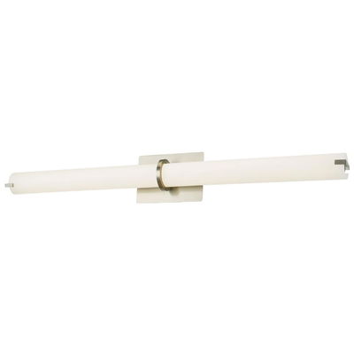 Squire 38" Vertical Or Horizontal Mount Round Glass Vanity-wall Fixture With High Output Dimmable Led In Brushed Nickel