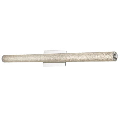 Radius 39" Hand Blown Diamond Glass Tube Led Vanity In Chrome