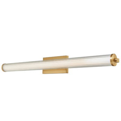 Macie Fluted Clear Glass Vanity In Brushed Brass