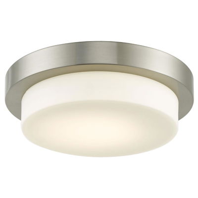 Step 11" Stepped Opal Glass Flushmount With High Output Dimmable Led In Brushed Nickel