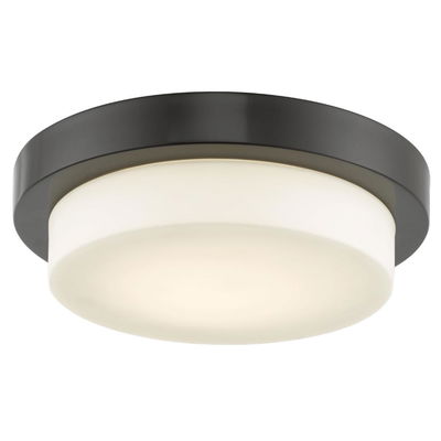 Step 11" Stepped Opal Glass Flushmount With High Output Dimmable Led In Bronze
