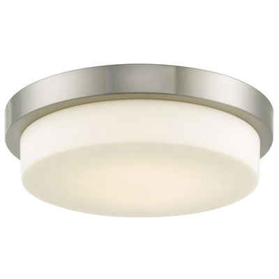 Step 13" Stepped Opal Glass Flushmount With High Output Dimmable Led In Brushed Nickel