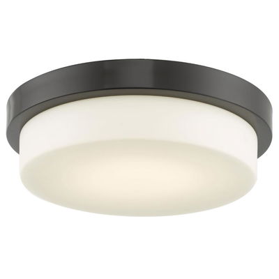 Step 13" Stepped Opal Glass Flushmount With High Output Dimmable Led In Bronze