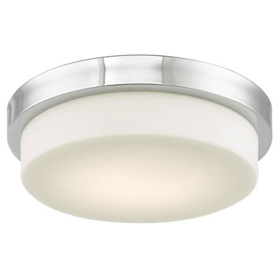 Step 13" Stepped Opal Glass Flushmount With High Output Dimmable Led In Chrome