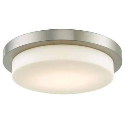 Step 16" Stepped Opal Glass Flushmount With High Output Dimmable Led In Brushed Nickel