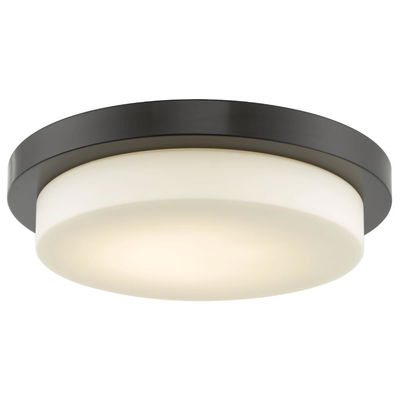 Step 16" Stepped Opal Glass Flushmount With High Output Dimmable Led In Bronze