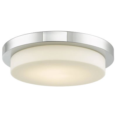 Step 16" Stepped Opal Glass Flushmount With High Output Dimmable Led In Chrome