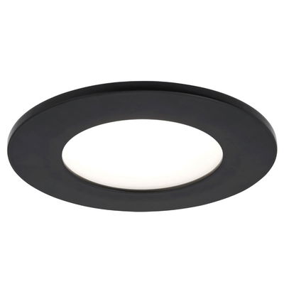 Button 4.5" Slim Disc Wet Location Flushmount With High Output Dimmable Led In Black