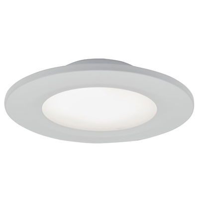 Button 4.5" Slim Disc Wet Location Flushmount With High Output Dimmable Led In White