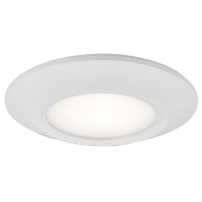 Button Wet Location Low Profile Flushmount In White