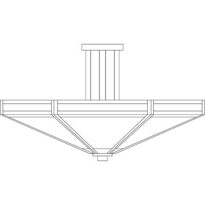 21" Etoile Inverted Ceiling Mount in Raw Copper