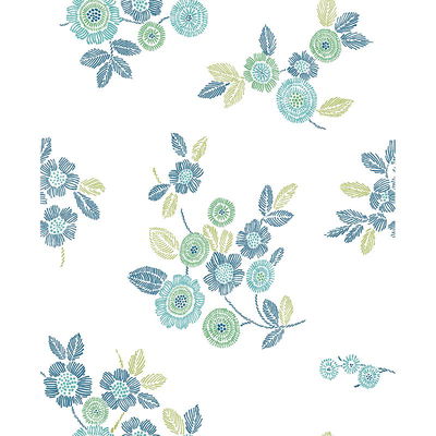 A-Street Prints Malaga Green Floral Wallpaper