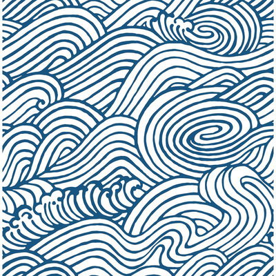 A-Street Prints Mare Navy Wave Wallpaper