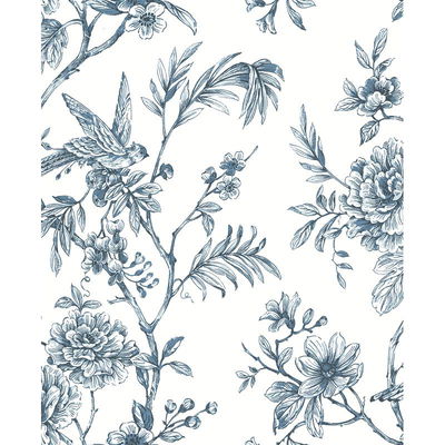 A-Street Prints Jessamine Blue Floral Trail Wallpaper