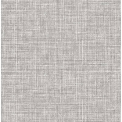 A-Street Prints Mendocino Grey Linen Wallpaper
