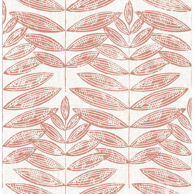 A-Street Prints Akira Coral Leaf Wallpaper