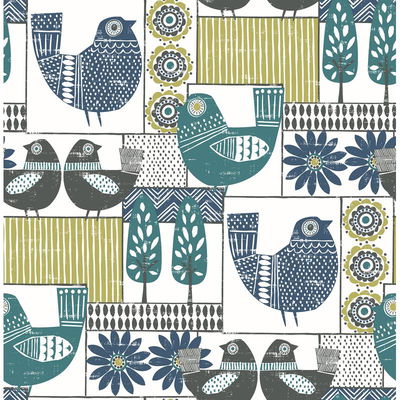 A-Street Prints Hennika Multicolor Patchwork Wallpaper