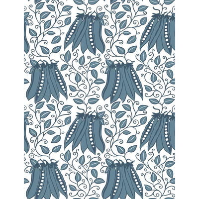 A-Street Prints Peas in a Pod Teal Garden Wallpaper