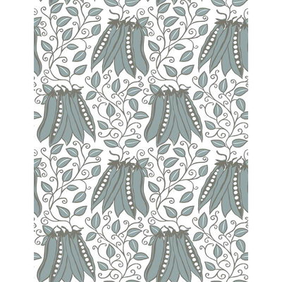 A-Street Prints Peas in a Pod Turquoise Garden Wallpaper