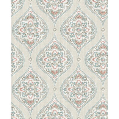 A-Street Prints Adele Teal Damask Wallpaper