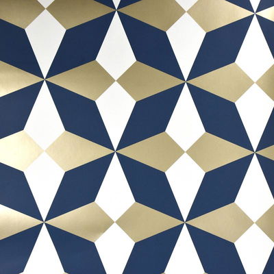 Fine Decor Newby Navy Geometric Wallpaper