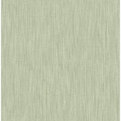 A-Street Prints Chenille Sage Faux Linen Wallpaper