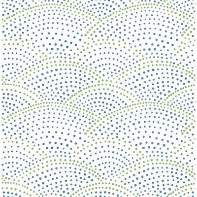 A-Street Prints Bennett Blue Dotted Scallop Wallpaper
