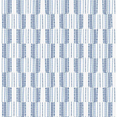 A-Street Prints Burgen Blue Geometric Linen Wallpaper