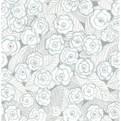 A-Street Prints Emery Light Blue Floral Wallpaper