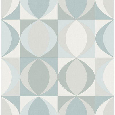 A-Street Prints Archer Light Blue Linen Geometric Wallpaper