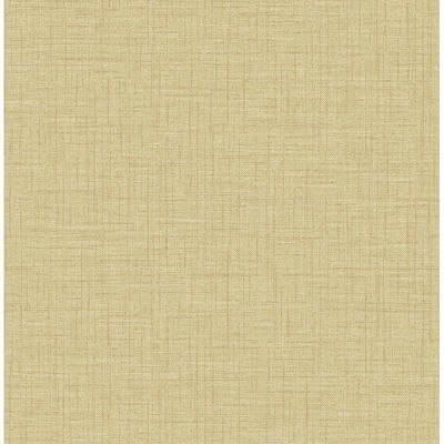 A-Street Prints Jocelyn Yellow Faux Linen Wallpaper
