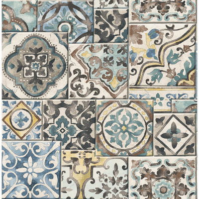 Marrakesh Blue Global Tiles Wallpaper