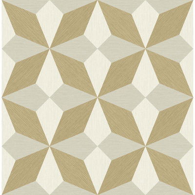 A-Street Prints Valiant Beige Faux Grasscloth Geometric Wallpaper