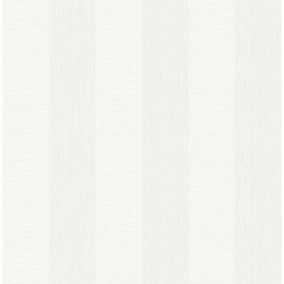 A-Street Prints Intrepid White Faux Grasscloth Stripe Wallpaper