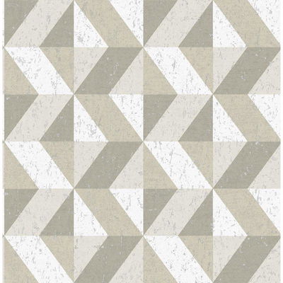 A-Street Prints Cerium Neutral Concrete Geometric Wallpaper