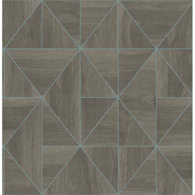 A-Street Prints Cheverny Coffee Geometric Wood Wallpaper