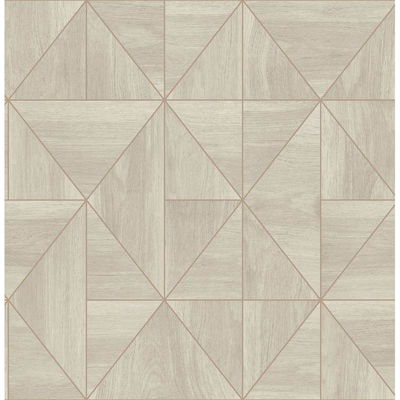 A-Street Prints Cheverny Cream Geometric Wood Wallpaper