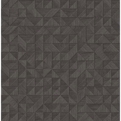 A-Street Prints Gallerie Dark Brown Geometric Wood Wallpaper