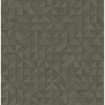 A-Street Prints Gallerie Taupe Geometric Wood Wallpaper