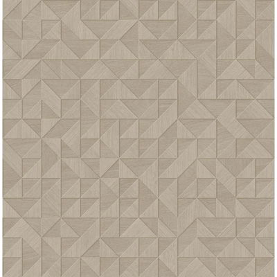 A-Street Prints Gallerie Beige Geometric Wood Wallpaper