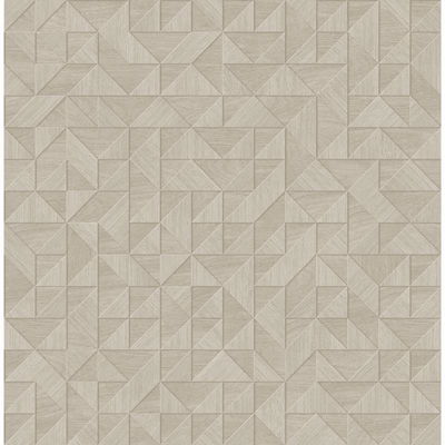 A-Street Prints Gallerie Cream Geometric Wood Wallpaper