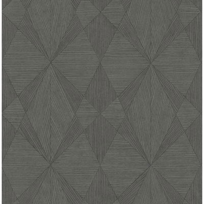 A-Street Prints Intrinsic Dark Grey Geometric Wood Wallpaper