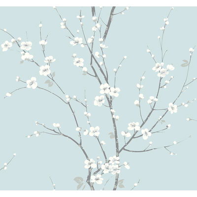 A-Street Prints Monterey Sky Blue Floral Branch Wallpaper