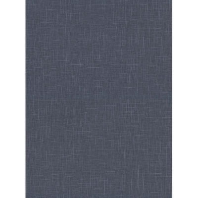 Warner Linville Navy Faux Linen Wallpaper