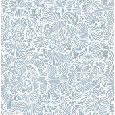 A-Street Prints Periwinkle Blue Textured Floral Wallpaper