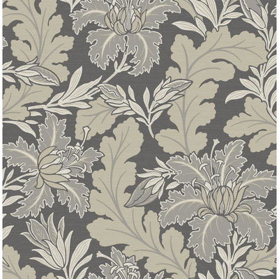 A-Street Prints Butterfield Grey Floral Wallpaper
