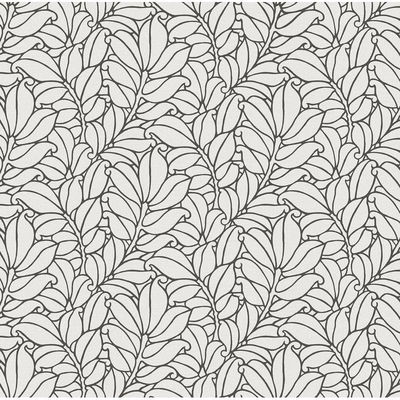 A-Street Prints Coraline White Leaf Wallpaper