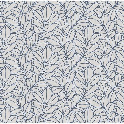 A-Street Prints Coraline Blue Leaf Wallpaper