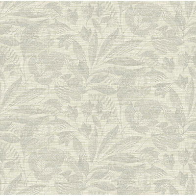 A-Street Prints Lei Silver Leaf Wallpaper